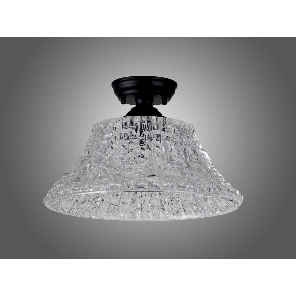 NLK16099 Tabion 1 Light Flush Ceiling Light Matt Black Clear