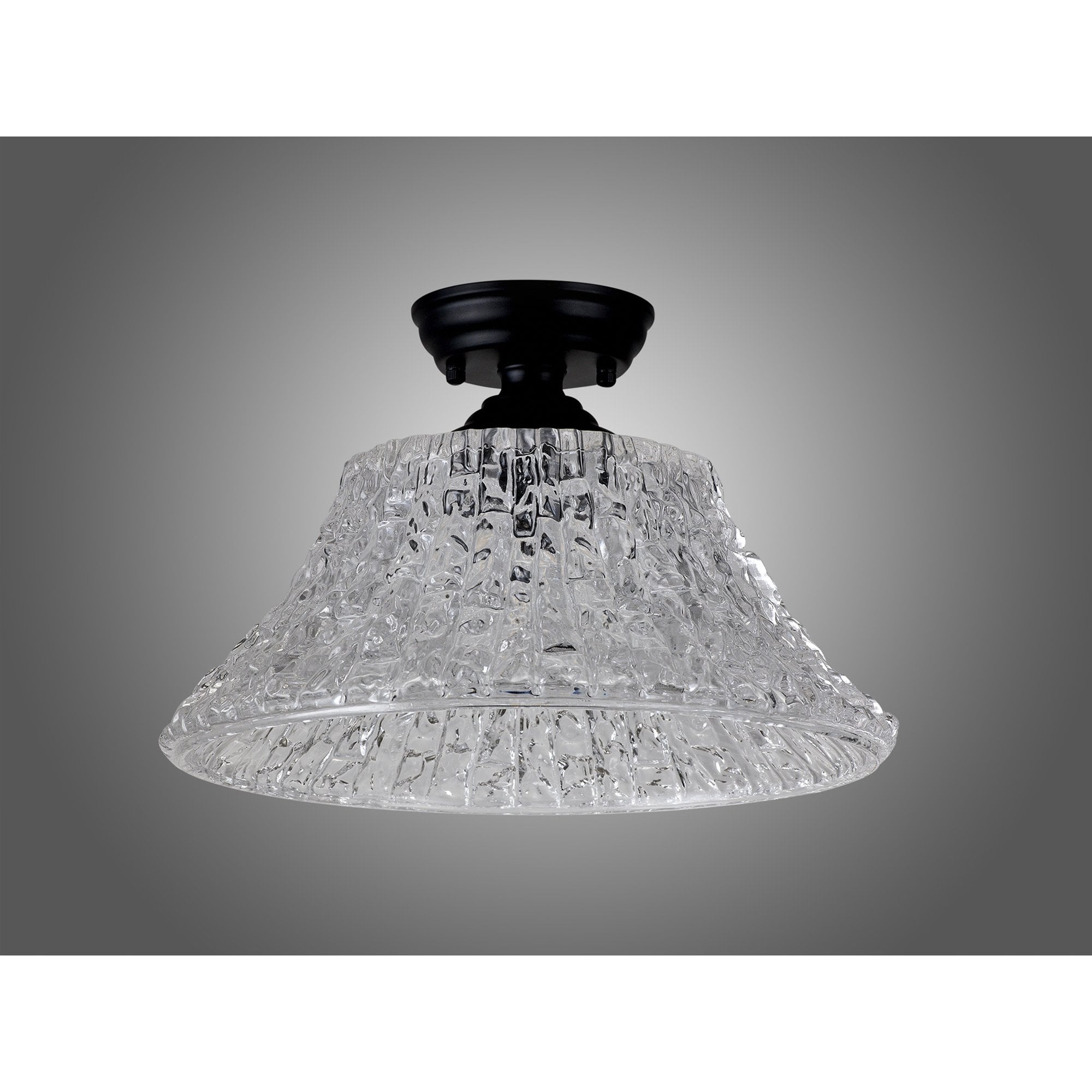 NLK16099 Tabion 1 Light Flush Ceiling Light Matt Black Clear