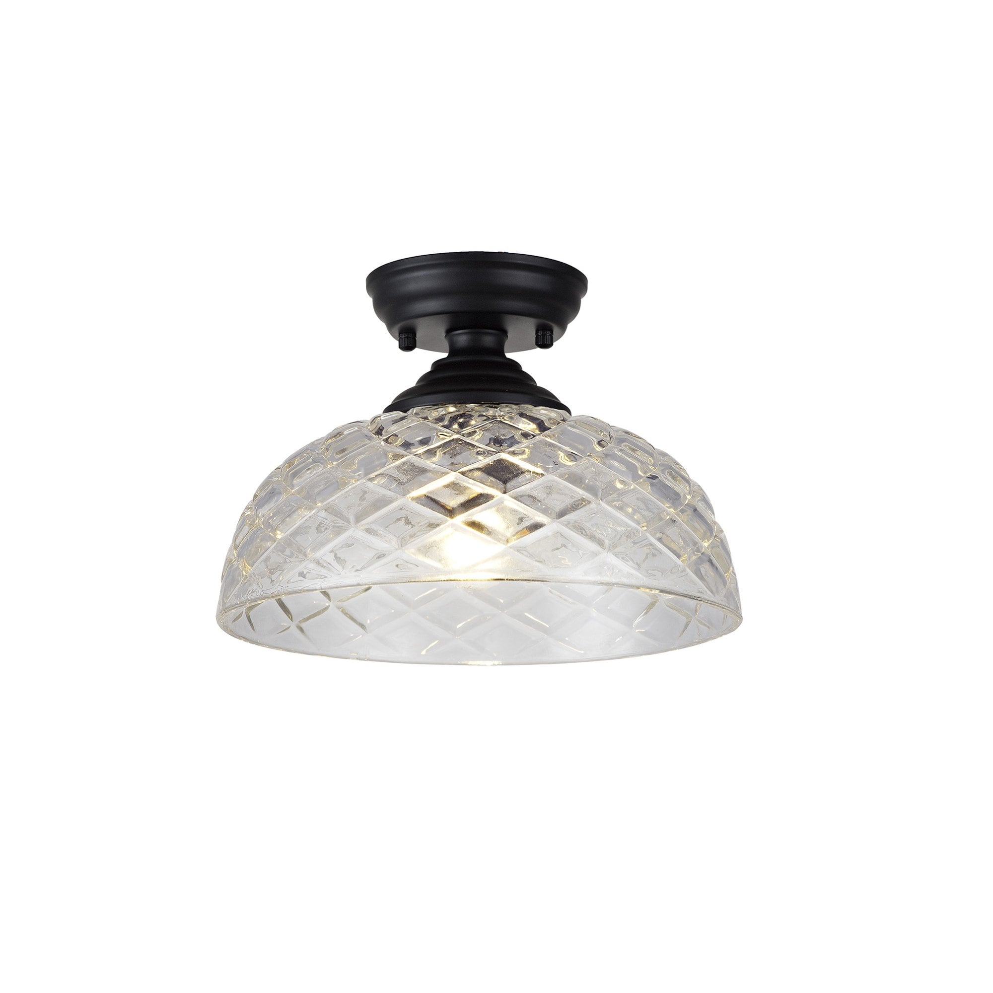 NLK16109 Tabion 1 Light Flush Ceiling Light Matt Black Clear