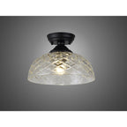 NLK16109 Tabion 1 Light Flush Ceiling Light Matt Black Clear