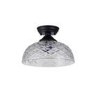 NLK16109 Tabion 1 Light Flush Ceiling Light Matt Black Clear