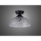 NLK16109 Tabion 1 Light Flush Ceiling Light Matt Black Clear