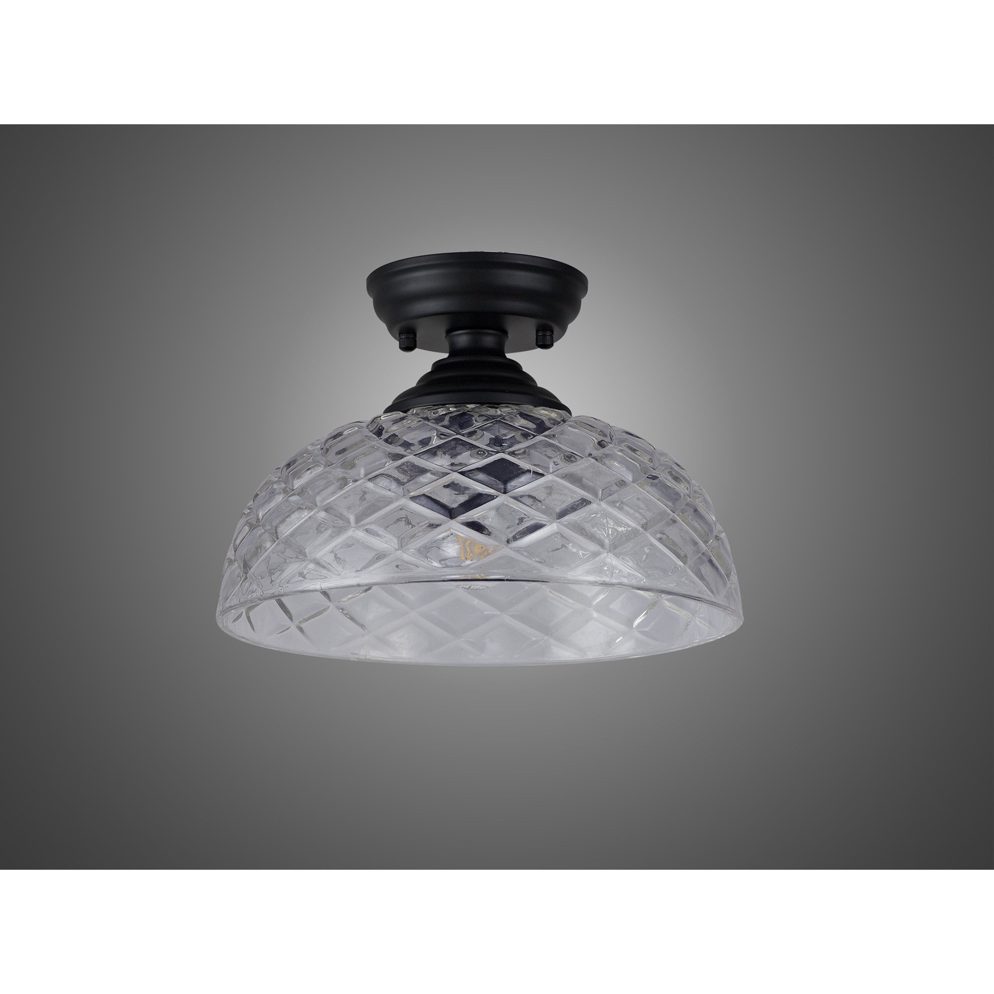 NLK16109 Tabion 1 Light Flush Ceiling Light Matt Black Clear