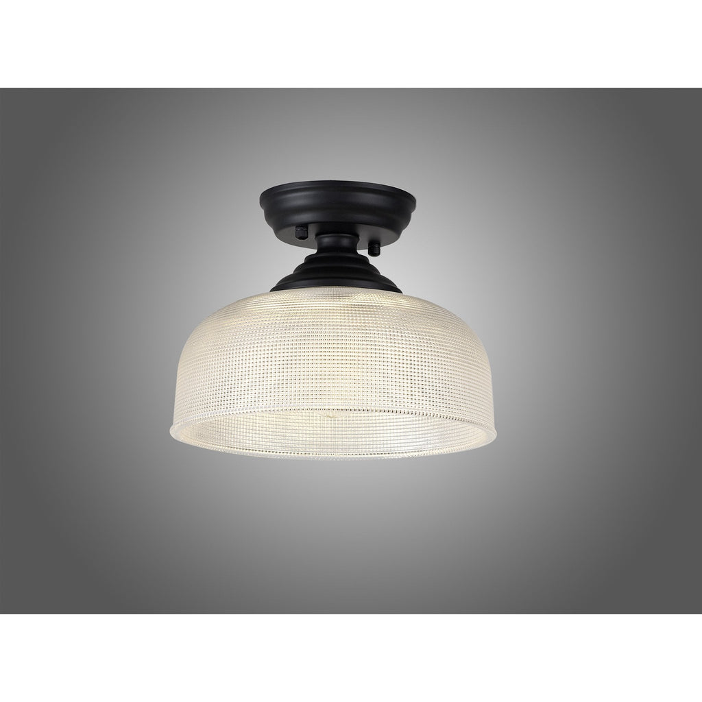 NLK16119 Tabion 1 Light Flush Ceiling Light Matt Black Clear