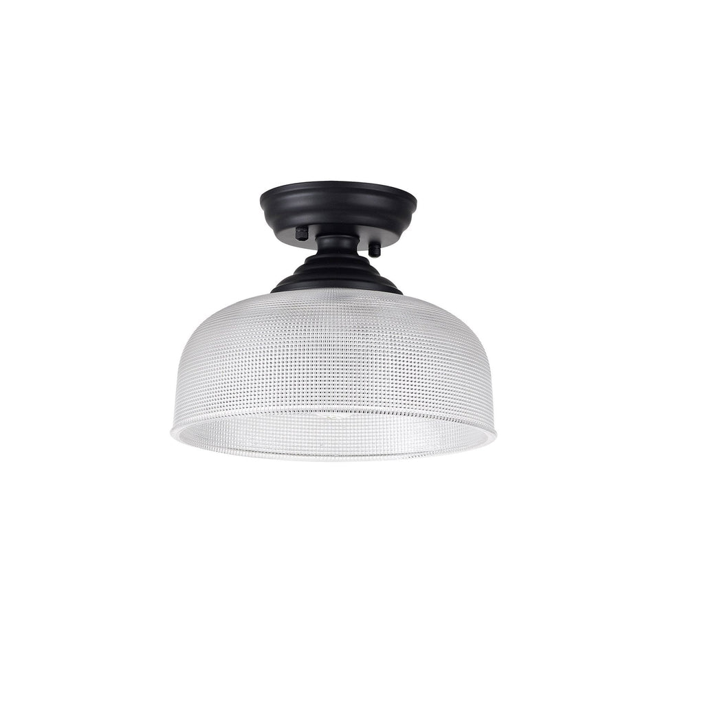 NLK16119 Tabion 1 Light Flush Ceiling Light Matt Black Clear