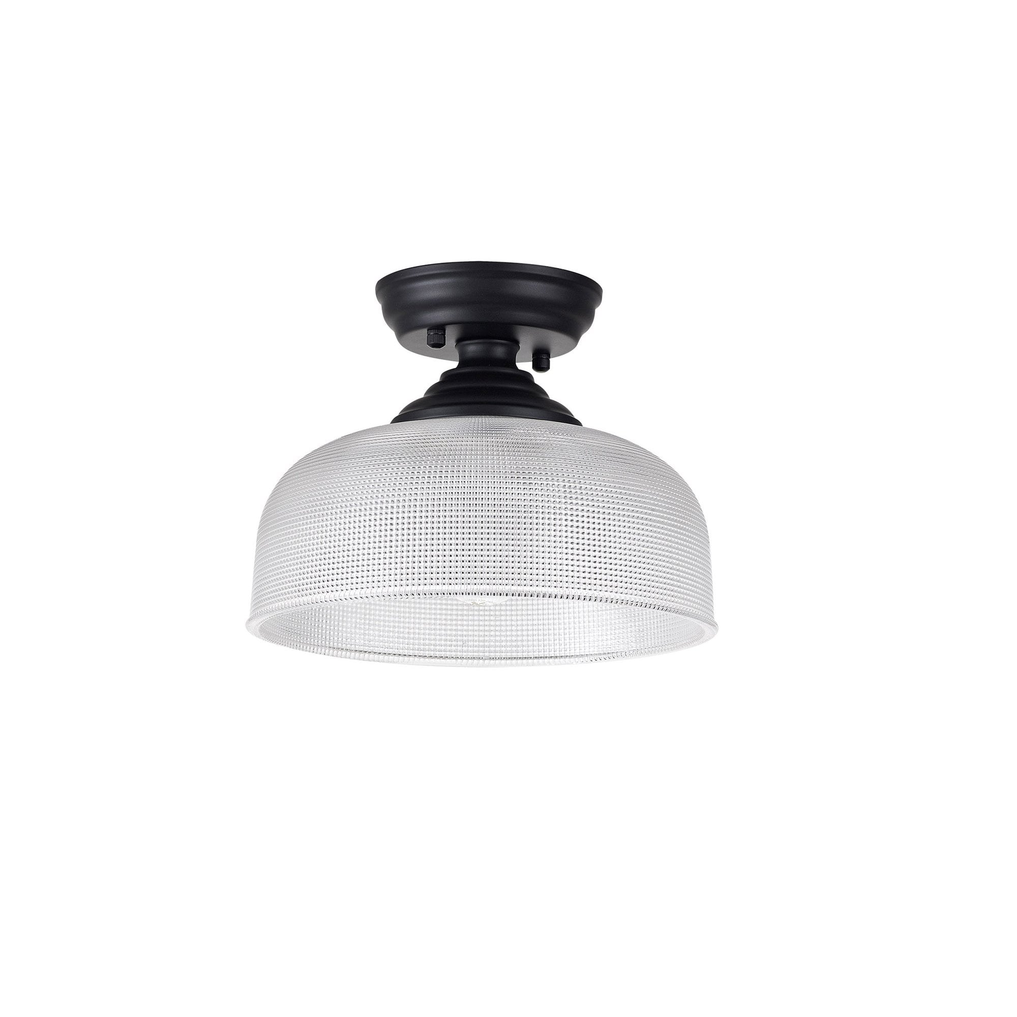 NLK16119 Tabion 1 Light Flush Ceiling Light Matt Black Clear