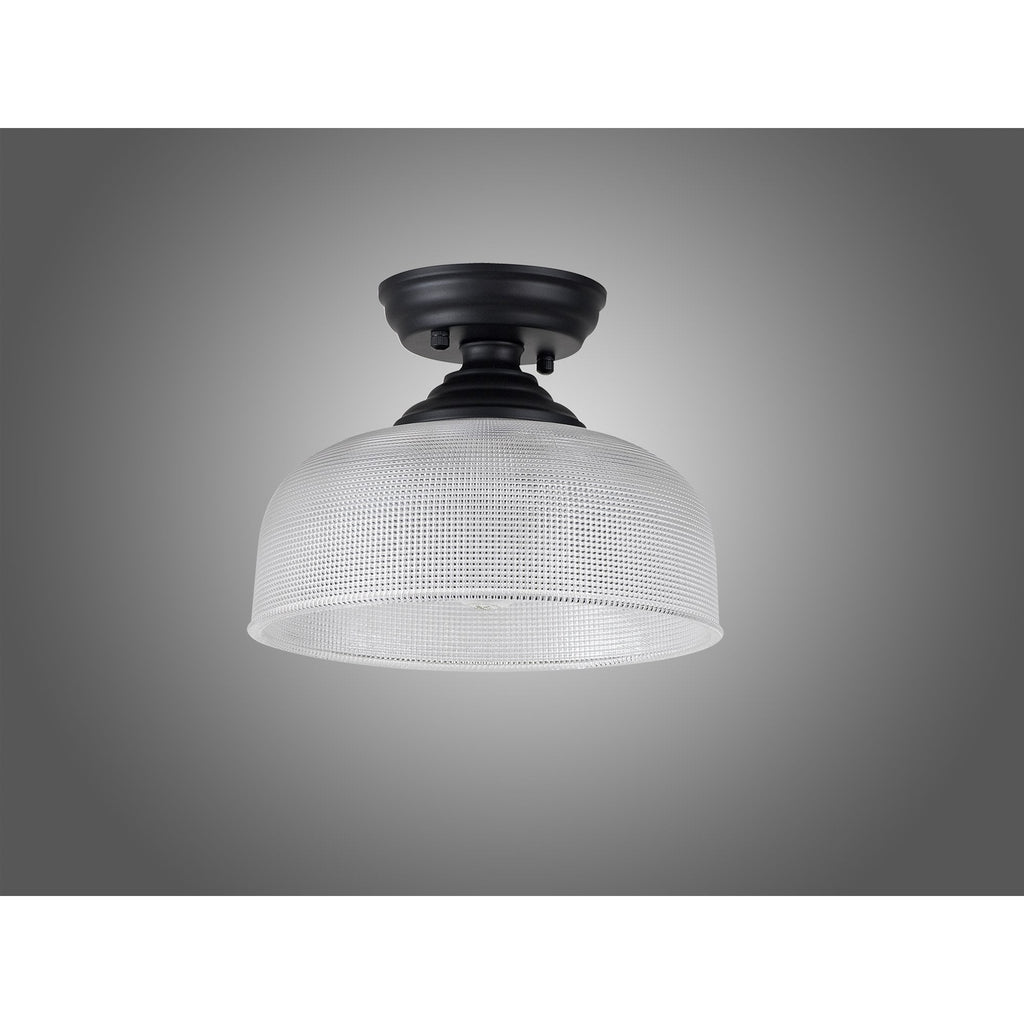 NLK16119 Tabion 1 Light Flush Ceiling Light Matt Black Clear