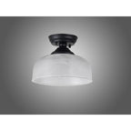 NLK16119 Tabion 1 Light Flush Ceiling Light Matt Black Clear