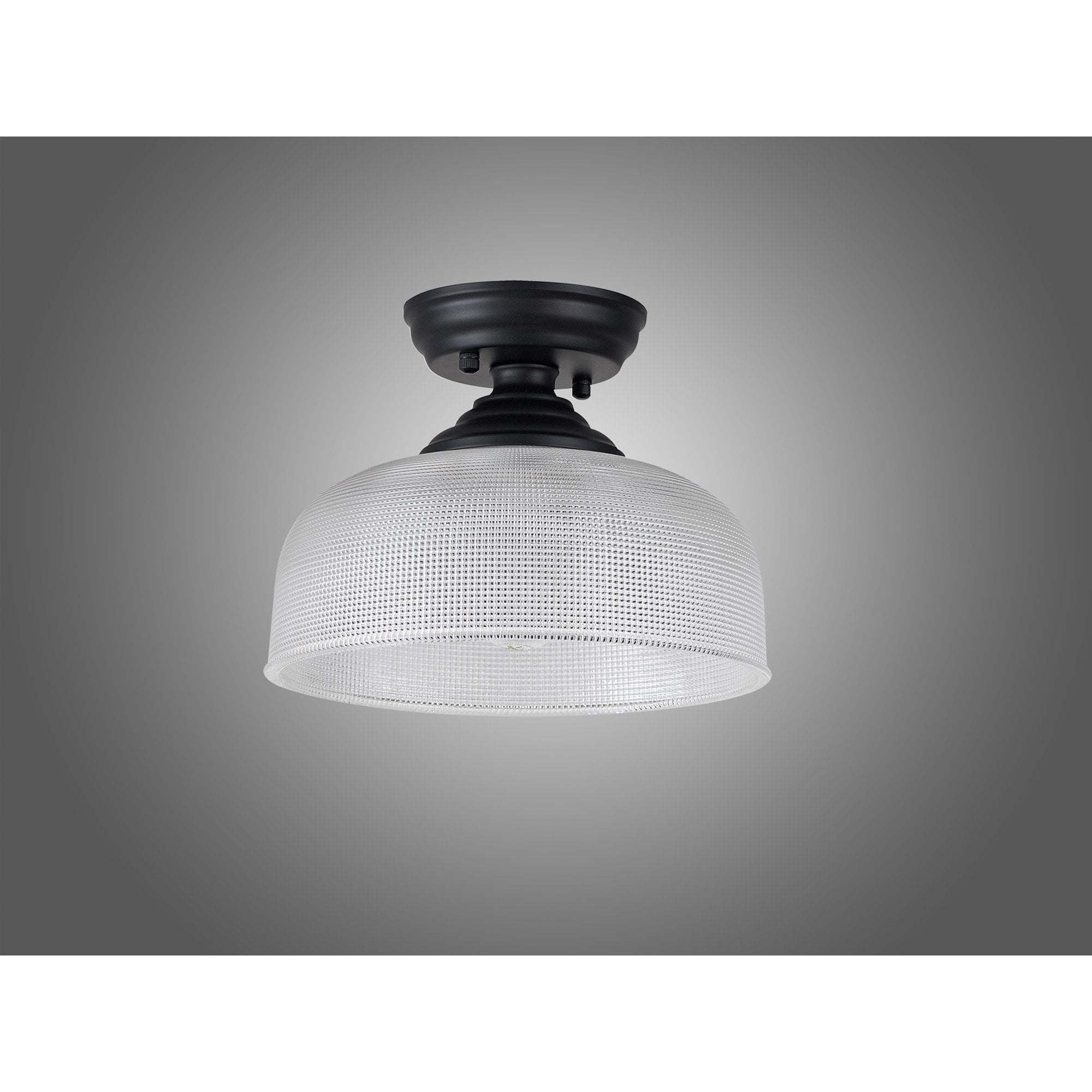 NLK16119 Tabion 1 Light Flush Ceiling Light Matt Black Clear