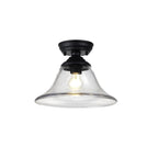 NLK16129 Tabion 1 Light Flush Ceiling Light Matt Black Clear