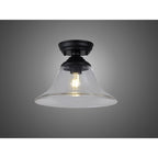 NLK16129 Tabion 1 Light Flush Ceiling Light Matt Black Clear