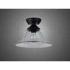 NLK16129 Tabion 1 Light Flush Ceiling Light Matt Black Clear