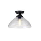 NLK16139 Tabion 1 Light Flush Ceiling Light Matt Black Clear