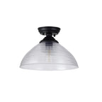 NLK16139 Tabion 1 Light Flush Ceiling Light Matt Black Clear