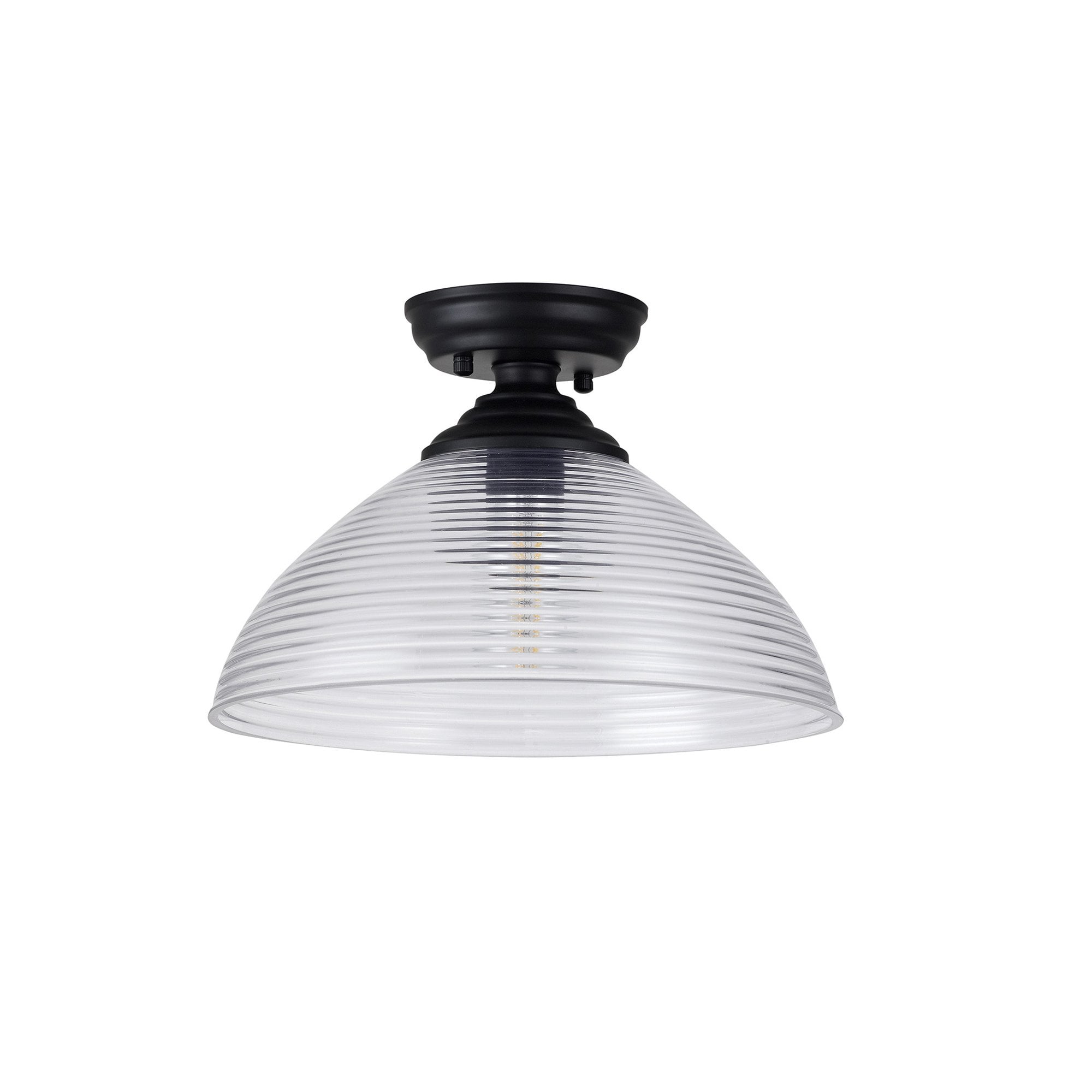 NLK16139 Tabion 1 Light Flush Ceiling Light Matt Black Clear