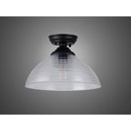 NLK16139 Tabion 1 Light Flush Ceiling Light Matt Black Clear