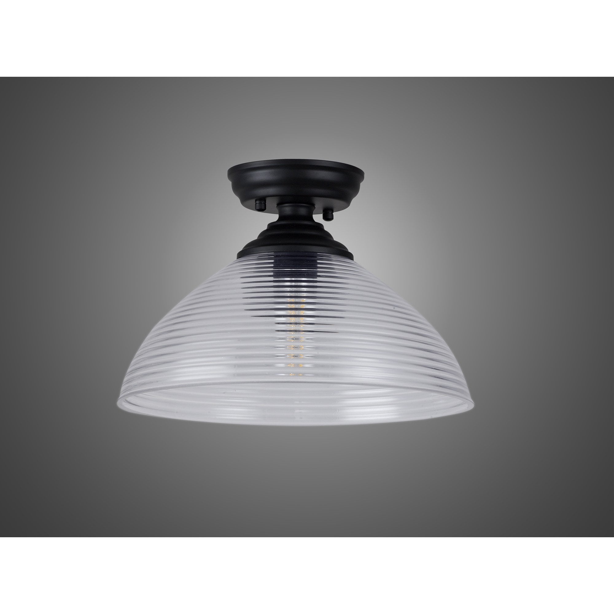NLK16139 Tabion 1 Light Flush Ceiling Light Matt Black Clear