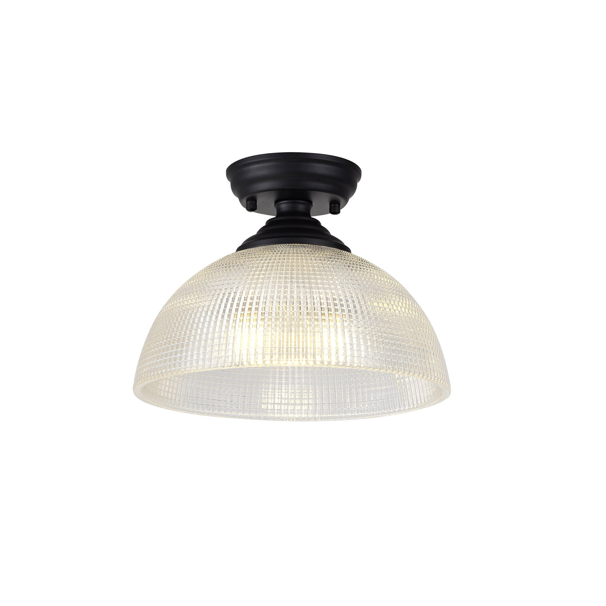 NLK16149 Tabion 1 Light Flush Ceiling Light Matt Black Clear