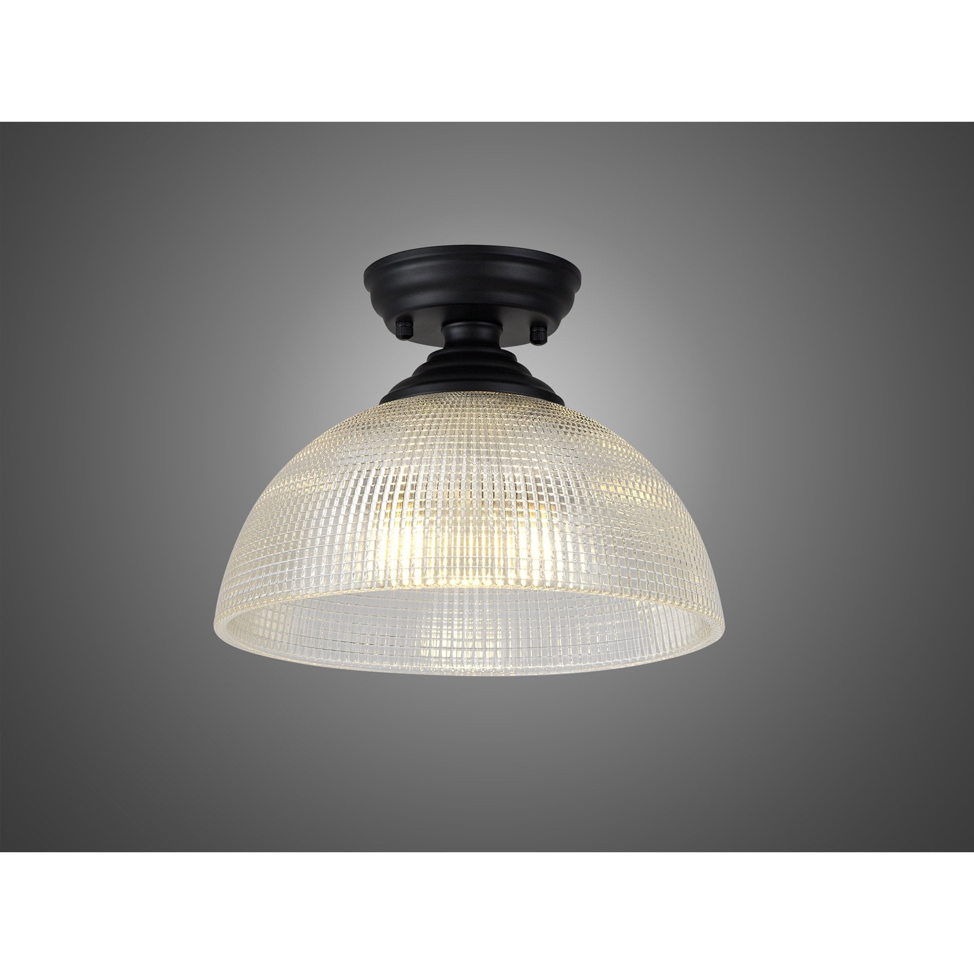 NLK16149 Tabion 1 Light Flush Ceiling Light Matt Black Clear