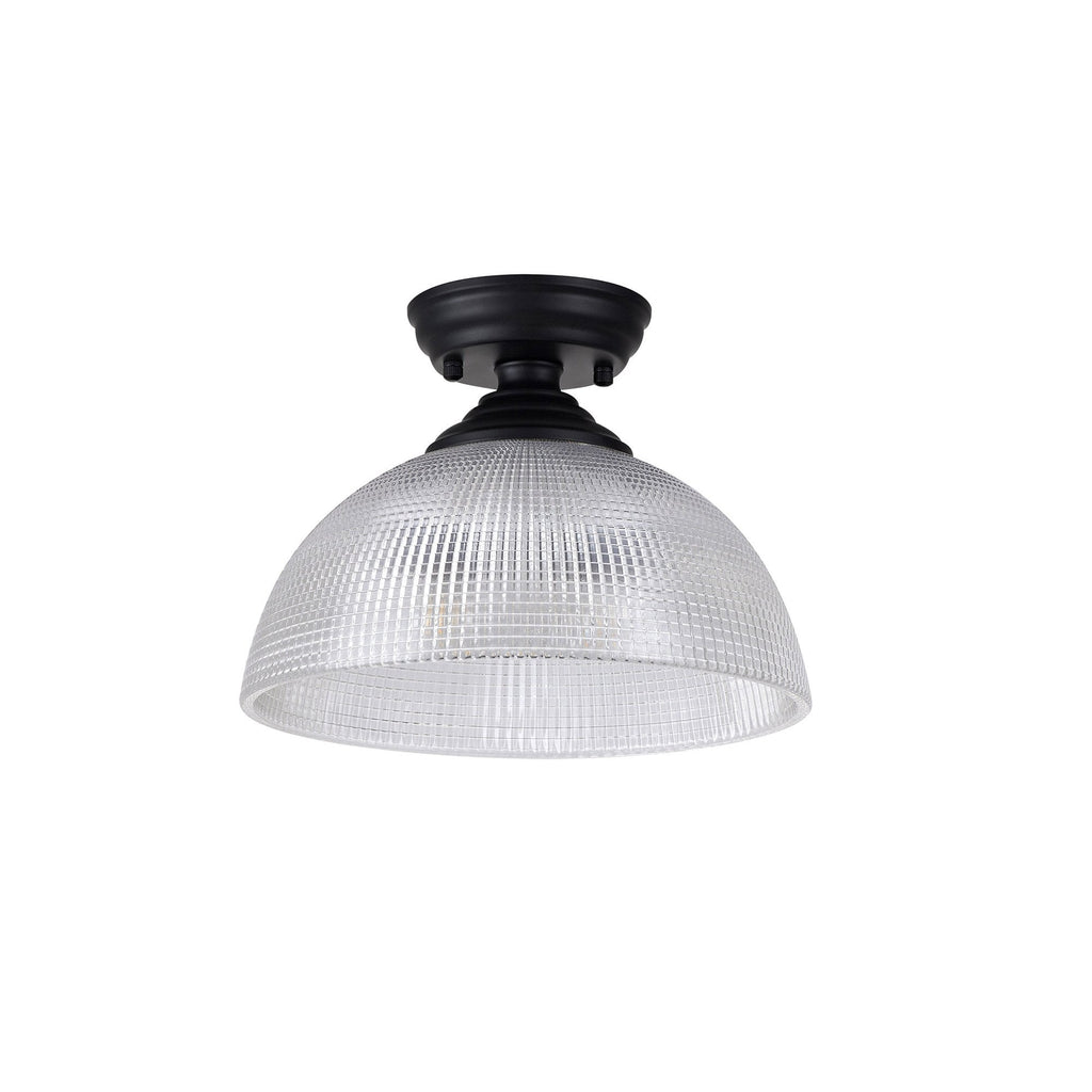 NLK16149 Tabion 1 Light Flush Ceiling Light Matt Black Clear