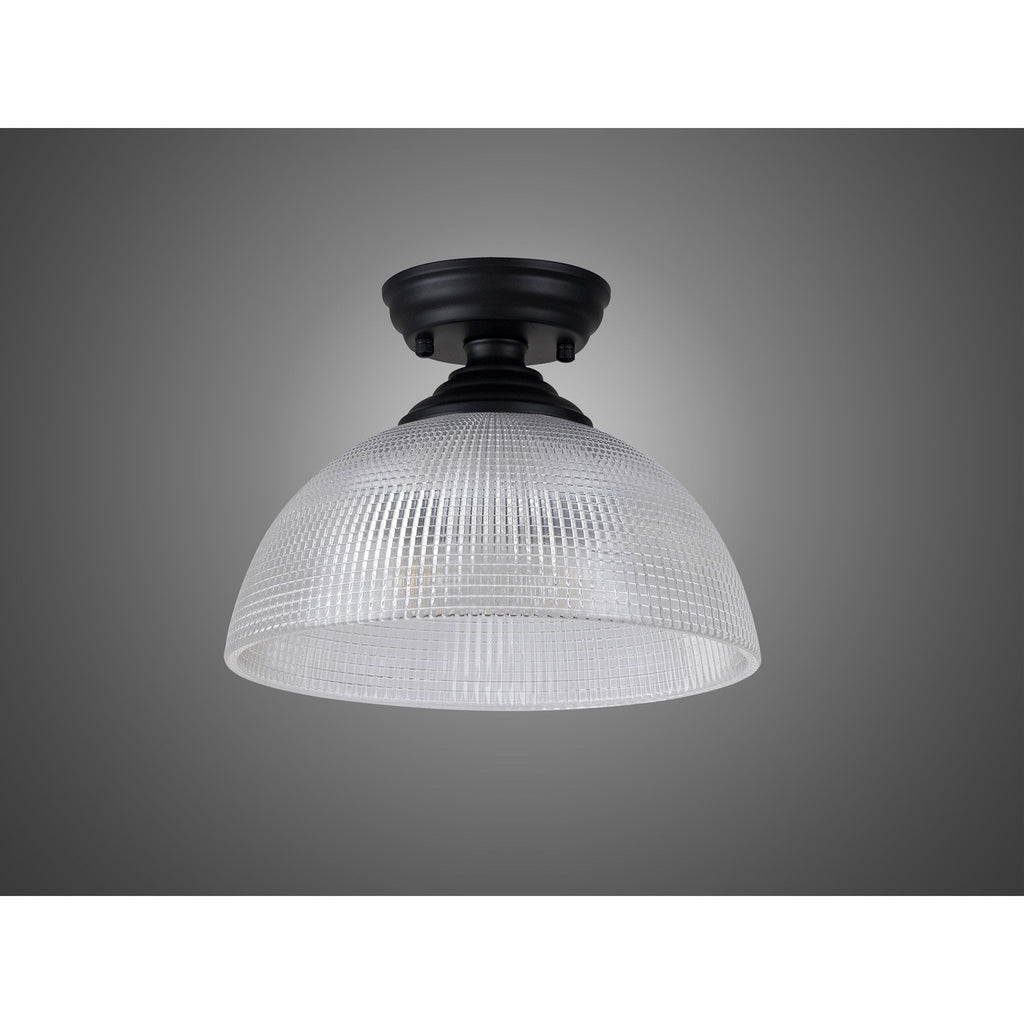 NLK16149 Tabion 1 Light Flush Ceiling Light Matt Black Clear