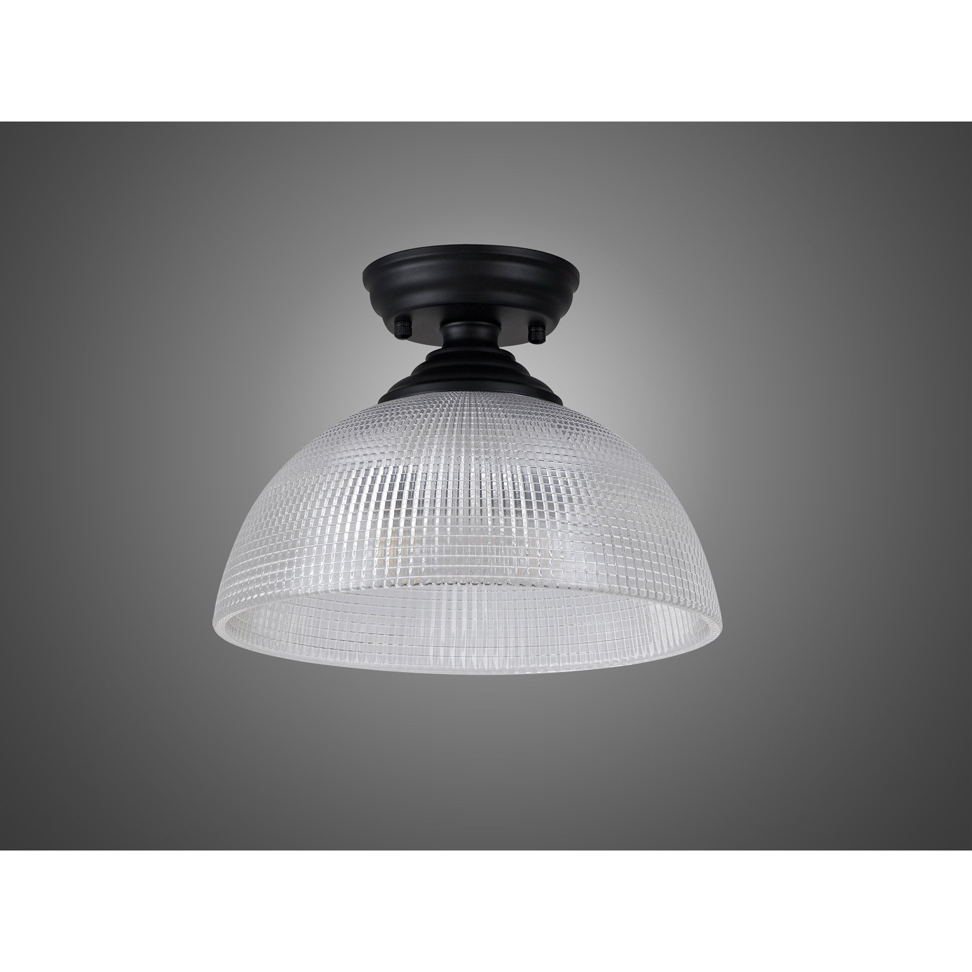 NLK16149 Tabion 1 Light Flush Ceiling Light Matt Black Clear