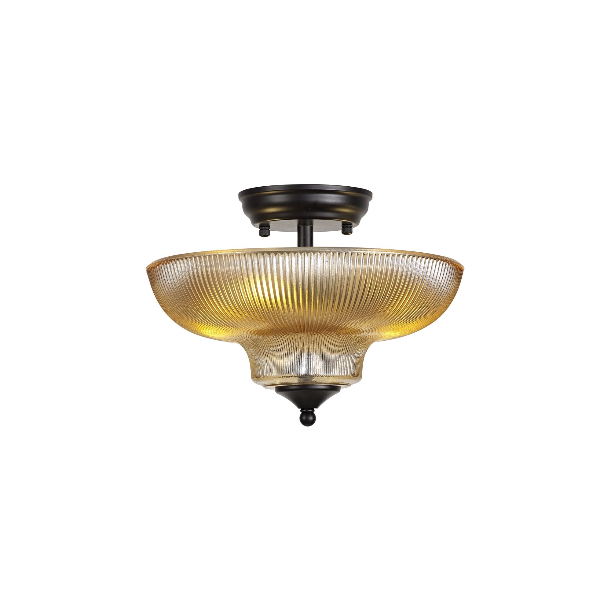 NLK16169 Tabion 2 Light Ceiling Light Matt Black Amber