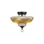 NLK16169 Tabion 2 Light Ceiling Light Matt Black Amber