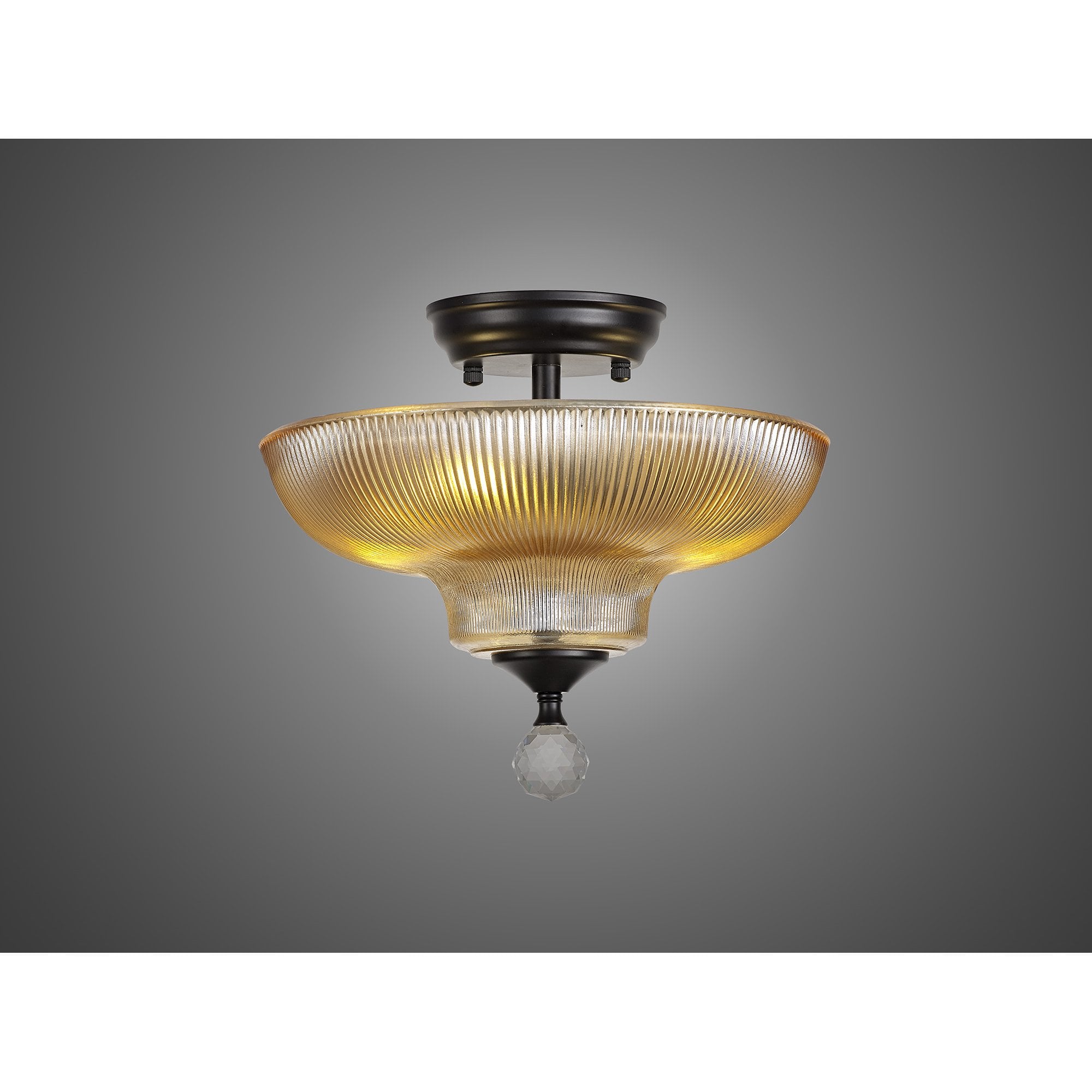 NLK16169 Tabion 2 Light Ceiling Light Matt Black Amber