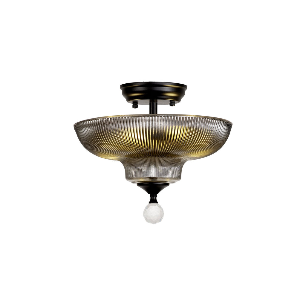 NLK16179 Tabion 2 Light Ceiling Light Matt Black Smoked