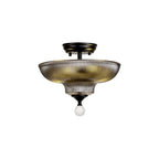 NLK16179 Tabion 2 Light Ceiling Light Matt Black Smoked