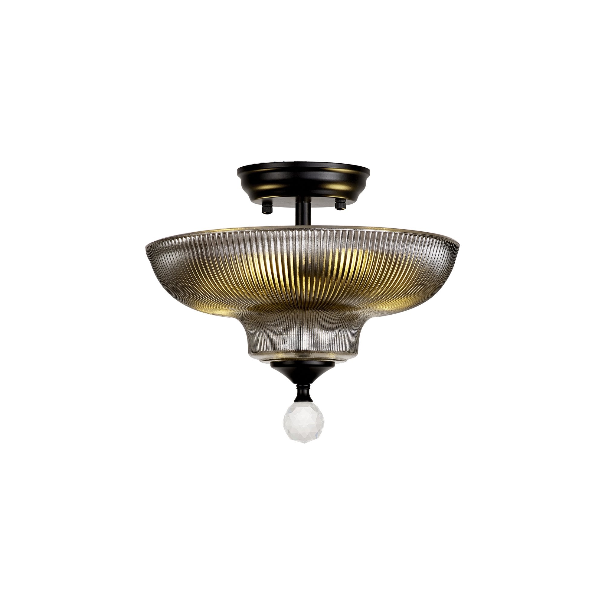 NLK16179 Tabion 2 Light Ceiling Light Matt Black Smoked