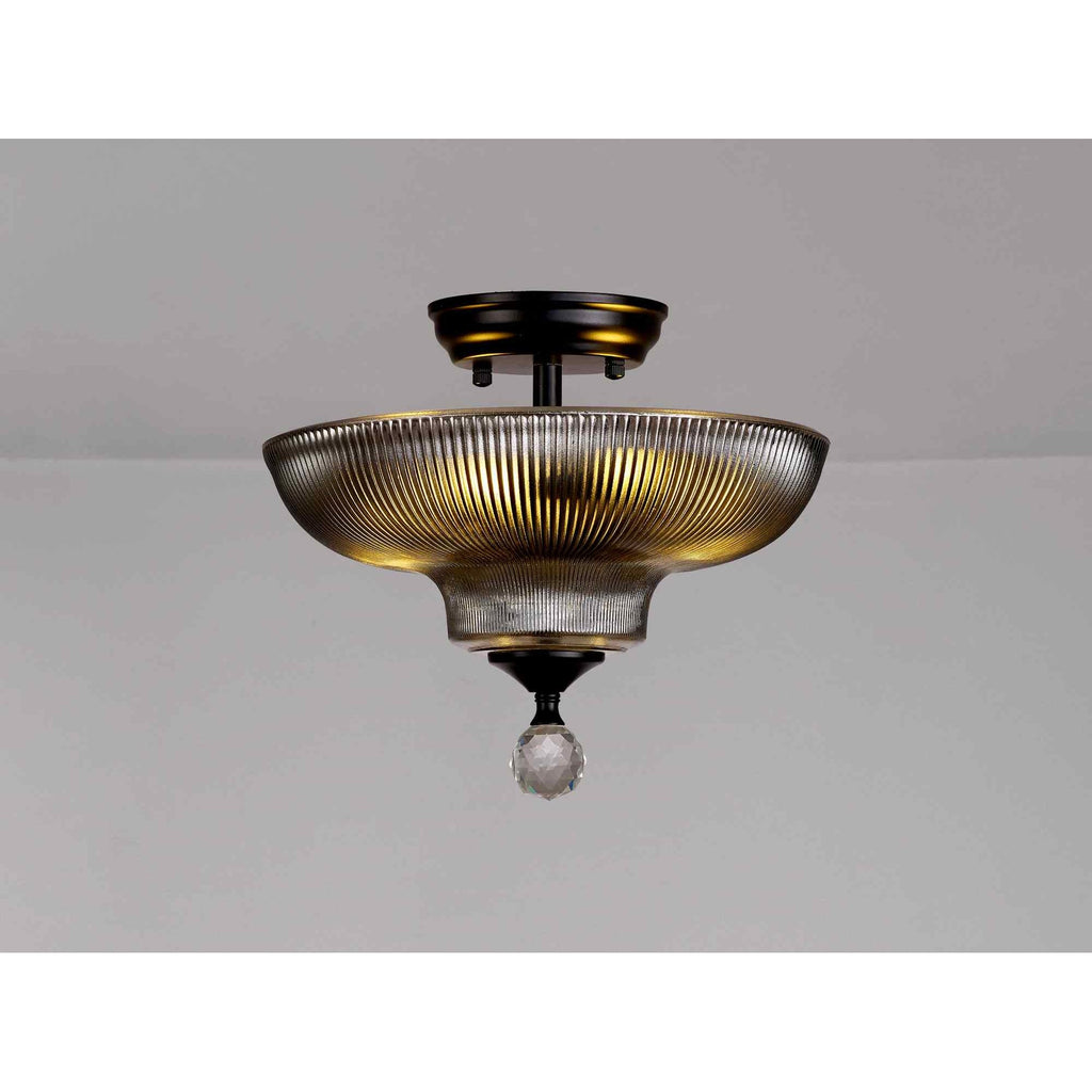 NLK16179 Tabion 2 Light Ceiling Light Matt Black Smoked