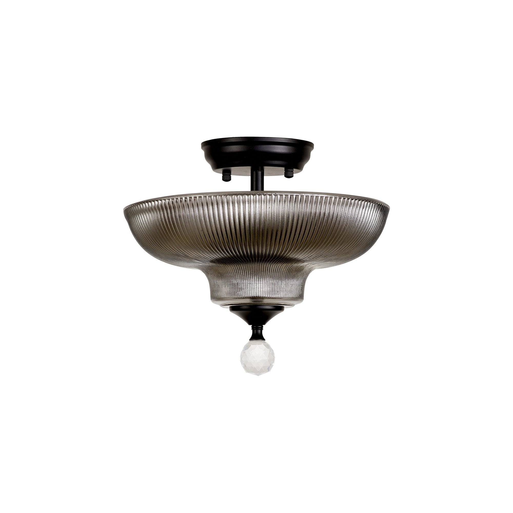 NLK16179 Tabion 2 Light Ceiling Light Matt Black Smoked