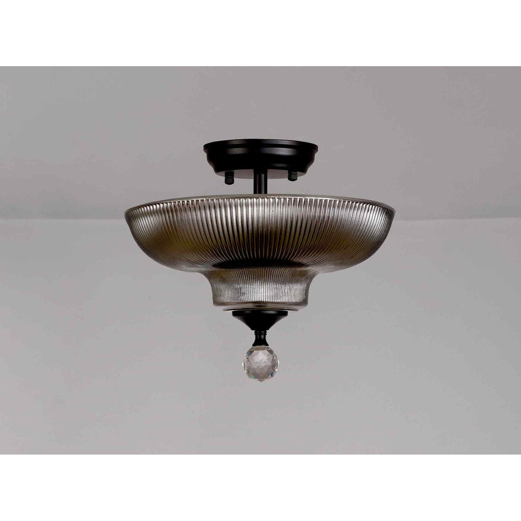 NLK16179 Tabion 2 Light Ceiling Light Matt Black Smoked