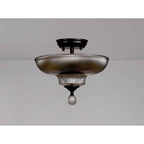 NLK16179 Tabion 2 Light Ceiling Light Matt Black Smoked
