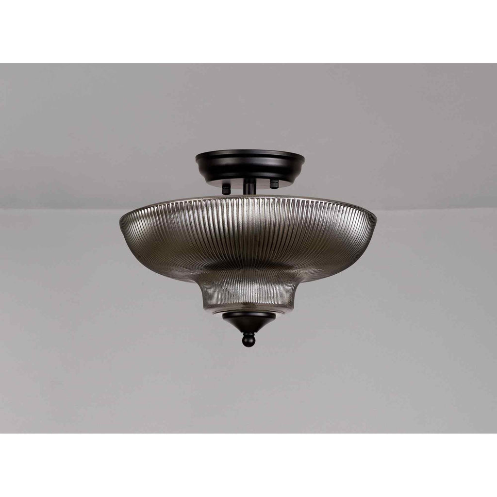 NLK16179 Tabion 2 Light Ceiling Light Matt Black Smoked