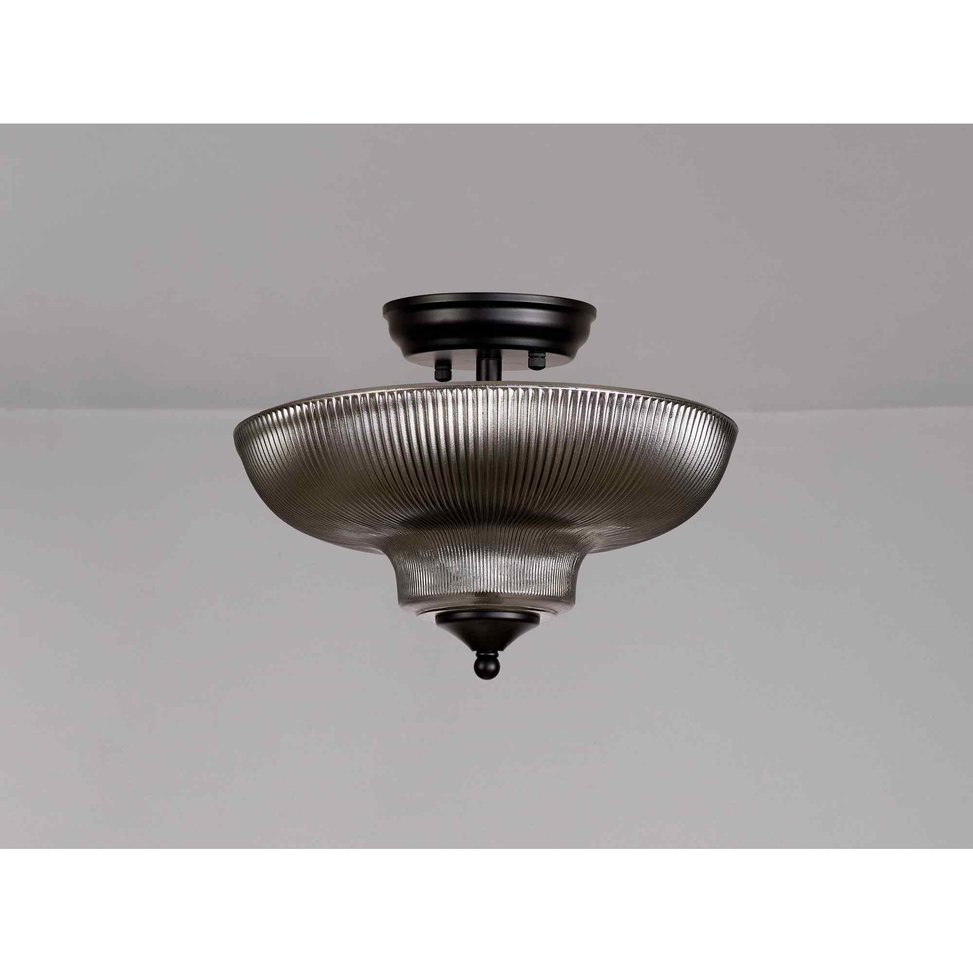 NLK16179 Tabion 2 Light Ceiling Light Matt Black Smoked
