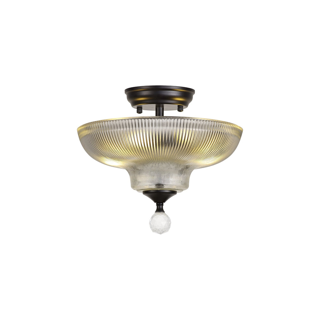 NLK16189 Tabion 2 Light Ceiling Light Matt Black Clear