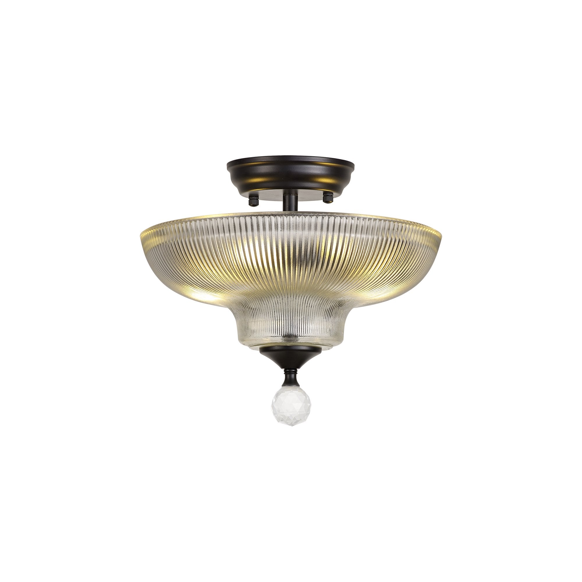 NLK16189 Tabion 2 Light Ceiling Light Matt Black Clear