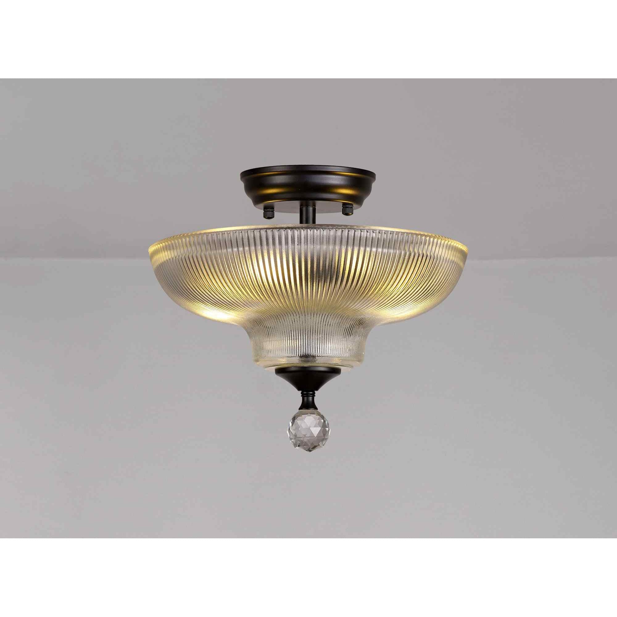 NLK16189 Tabion 2 Light Ceiling Light Matt Black Clear