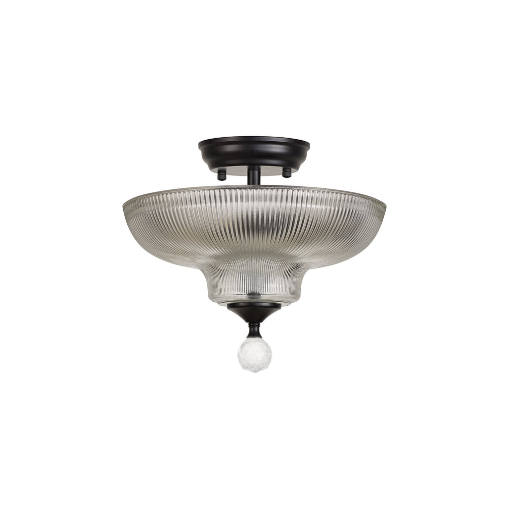 NLK16189 Tabion 2 Light Ceiling Light Matt Black Clear
