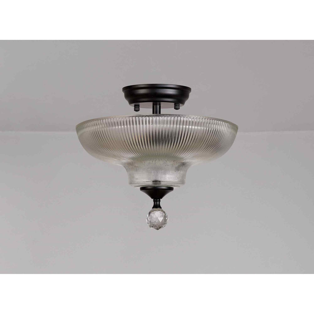 NLK16189 Tabion 2 Light Ceiling Light Matt Black Clear
