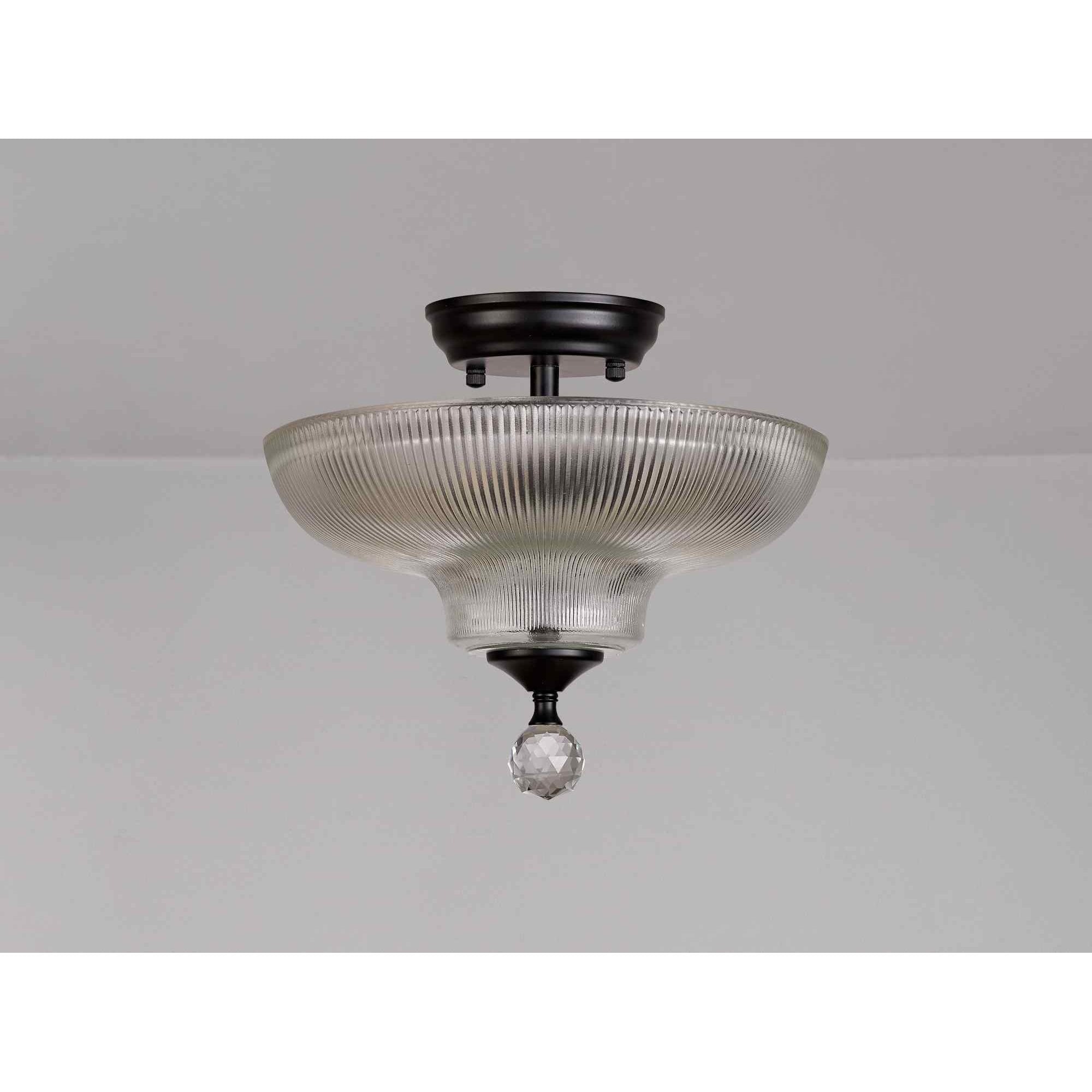 NLK16189 Tabion 2 Light Ceiling Light Matt Black Clear