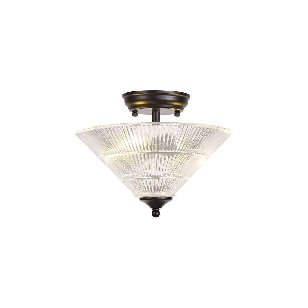 NLK16199 Tabion 2 Light Ceiling Light Matt Black Clear