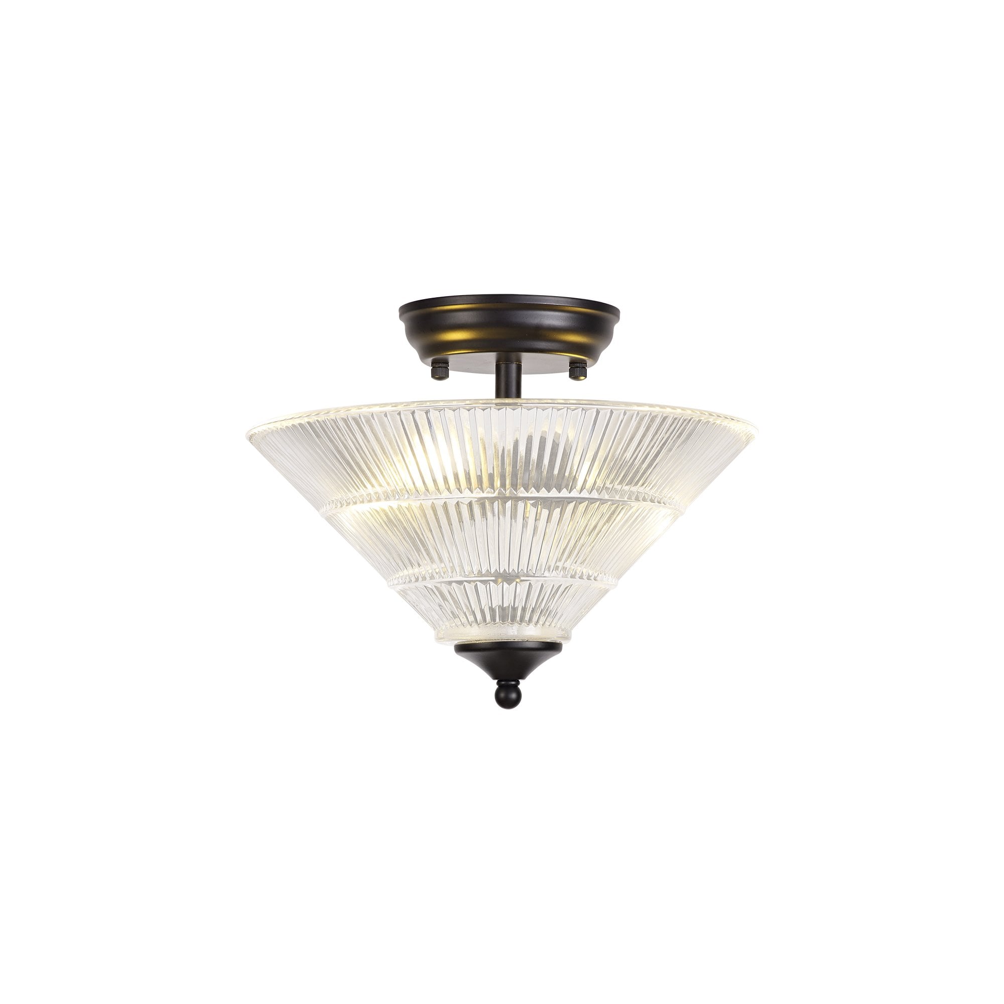 NLK16199 Tabion 2 Light Ceiling Light Matt Black Clear