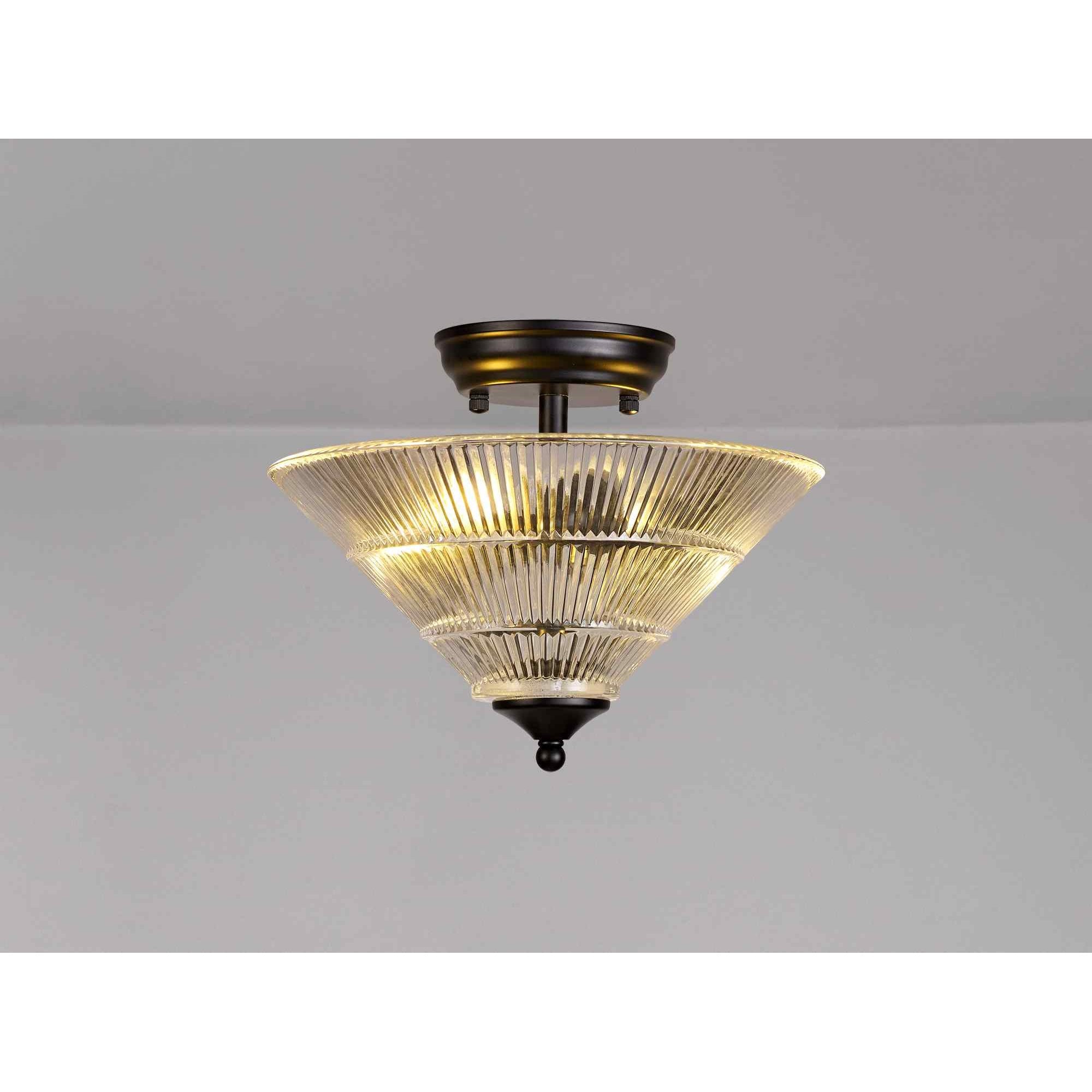 NLK16199 Tabion 2 Light Ceiling Light Matt Black Clear