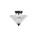 NLK16199 Tabion 2 Light Ceiling Light Matt Black Clear