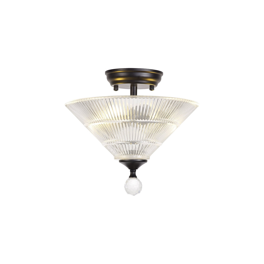 NLK16199 Tabion 2 Light Ceiling Light Matt Black Clear