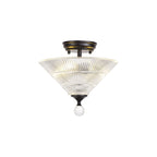 NLK16199 Tabion 2 Light Ceiling Light Matt Black Clear